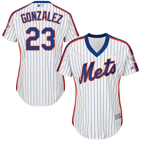 Women's Majestic New York Mets #23 Adrian Gonzalez Replica White Alternate Cool Base MLB Jersey