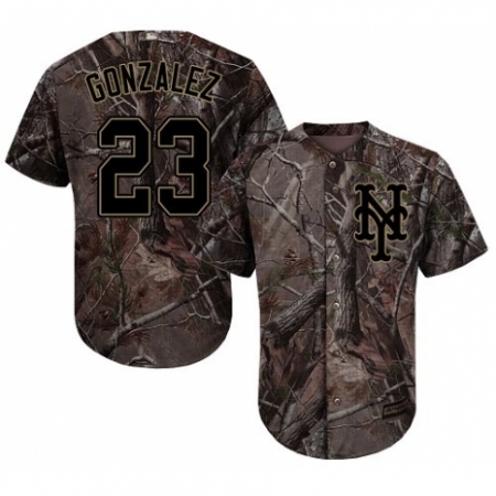 Youth Majestic New York Mets #23 Adrian Gonzalez Authentic Camo Realtree Collection Flex Base MLB Jersey