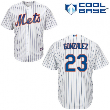 Youth Majestic New York Mets #23 Adrian Gonzalez Authentic White Home Cool Base MLB Jersey