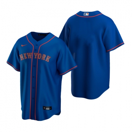 Men's Nike New York Mets Blank Royal Alternate Road Stitched Baseball Jersey