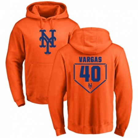 MLB Nike New York Mets #40 Jason Vargas Orange RBI Pullover Hoodie