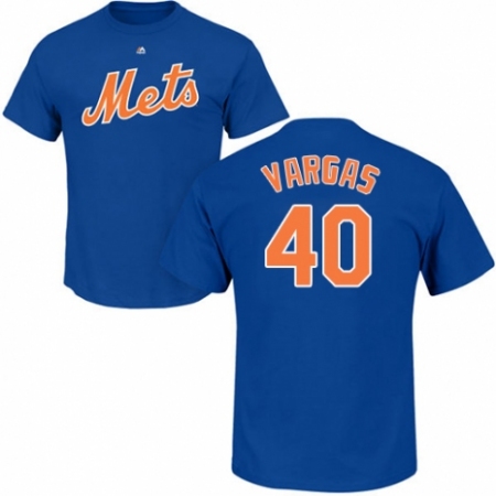 MLB Nike New York Mets #40 Jason Vargas Royal Blue Name & Number T-Shirt