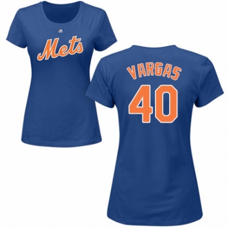MLB Women's Nike New York Mets #40 Jason Vargas Royal Blue Name & Number T-Shirt