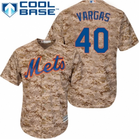 Men's Majestic New York Mets #40 Jason Vargas Authentic Camo Alternate Cool Base MLB Jersey