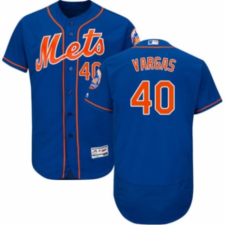 Men's Majestic New York Mets #40 Jason Vargas Royal Blue Alternate Flex Base Authentic Collection MLB Jersey