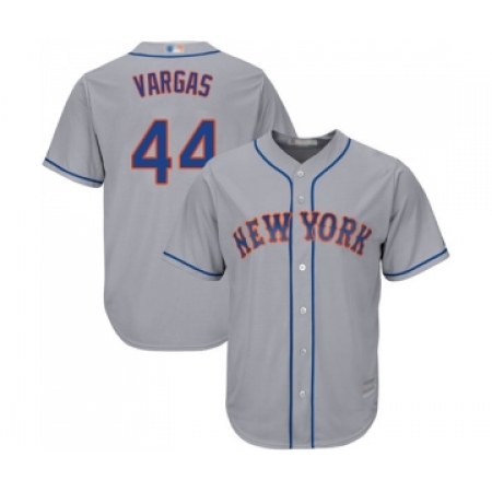 Men's New York Mets #44 Jason Vargas Replica Grey Road Cool Base Baseball Jersey