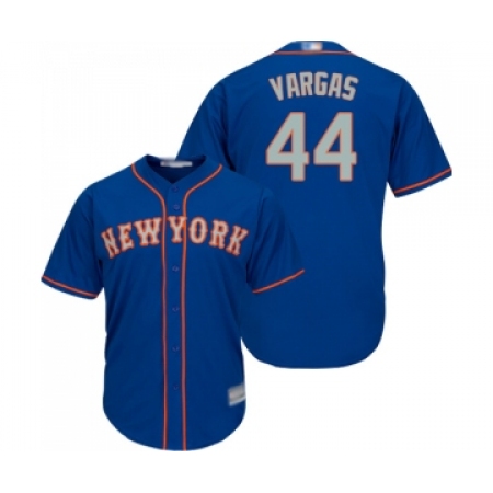 Men's New York Mets #44 Jason Vargas Replica Royal Blue Alternate Road Cool Base Baseball Jersey