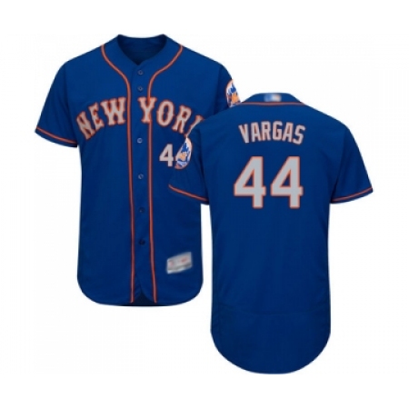 Men's New York Mets #44 Jason Vargas Royal Gray Alternate Flex Base Authentic Collection Baseball Jersey