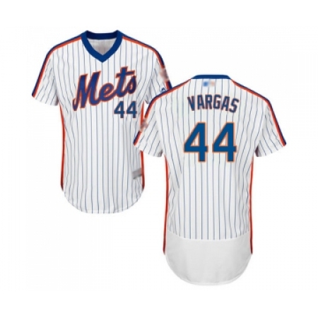 Men's New York Mets #44 Jason Vargas White Alternate Flex Base Authentic Collection Baseball Jersey