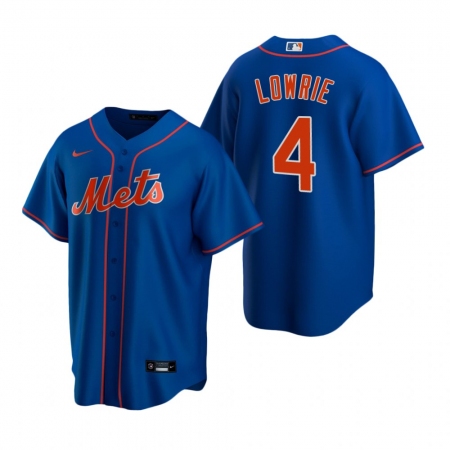 Men's Nike New York Mets #4 Jed Lowrie Royal Alternate Stitched Baseball Jersey