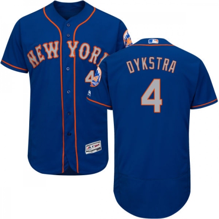 Men's Majestic New York Mets #4 Lenny Dykstra Royal/Gray Alternate Flex Base Authentic Collection MLB Jersey
