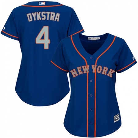 Women's Majestic New York Mets #4 Lenny Dykstra Replica Royal Blue Alternate Road Cool Base MLB Jersey