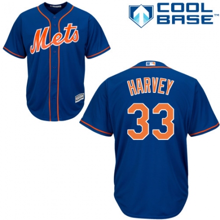 Women's Majestic New York Mets #33 Matt Harvey Replica Blue MLB Jersey