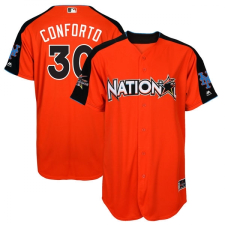 Men's Majestic New York Mets #30 Michael Conforto Authentic Orange National League 2017 MLB All-Star MLB Jersey