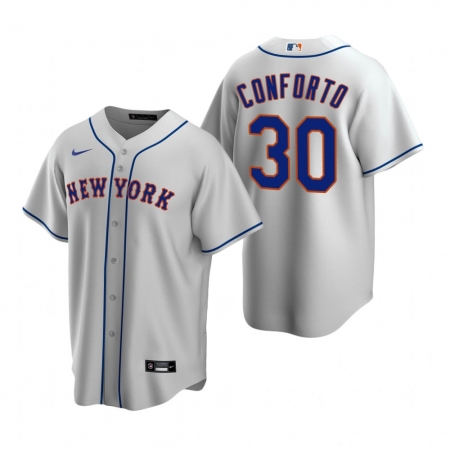 Men's Nike New York Mets #30 Michael Conforto Gray Road Stitched Baseball Jersey