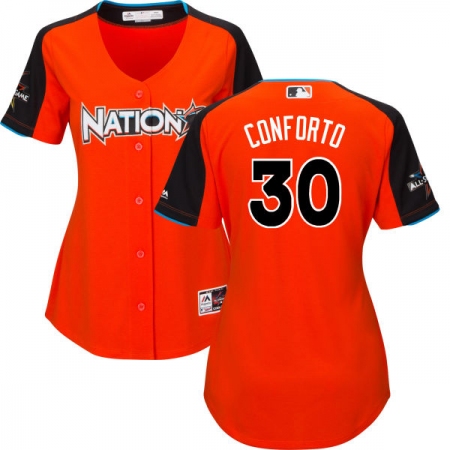 Women's Majestic New York Mets #30 Michael Conforto Authentic Orange National League 2017 MLB All-Star MLB Jersey