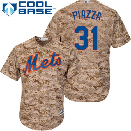 Men's Majestic New York Mets #31 Mike Piazza Replica Camo Alternate Cool Base MLB Jersey