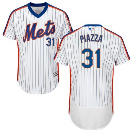 Men's Majestic New York Mets #31 Mike Piazza White Alternate Flex Base Authentic Collection MLB Jersey