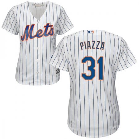 Women's Majestic New York Mets #31 Mike Piazza Authentic White Home Cool Base MLB Jersey