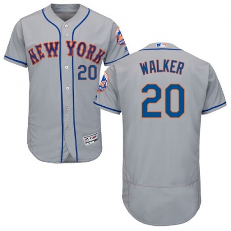 Men's Majestic New York Mets #20 Neil Walker Grey Road Flex Base Authentic Collection MLB Jersey