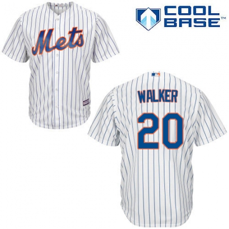 Men's Majestic New York Mets #20 Neil Walker Replica White Home Cool Base MLB Jersey