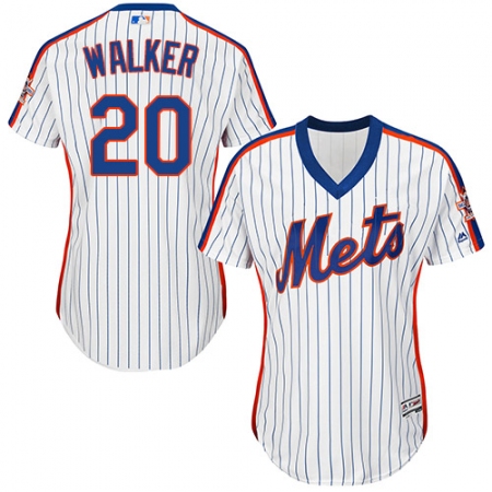 Women's Majestic New York Mets #20 Neil Walker Replica White Alternate Cool Base MLB Jersey