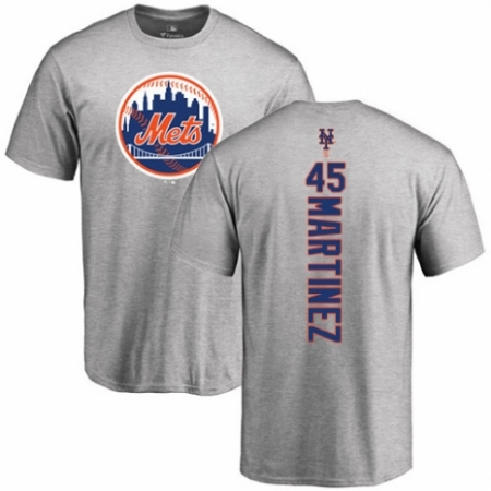 MLB Nike New York Mets #45 Pedro Martinez Ash Backer T-Shirt