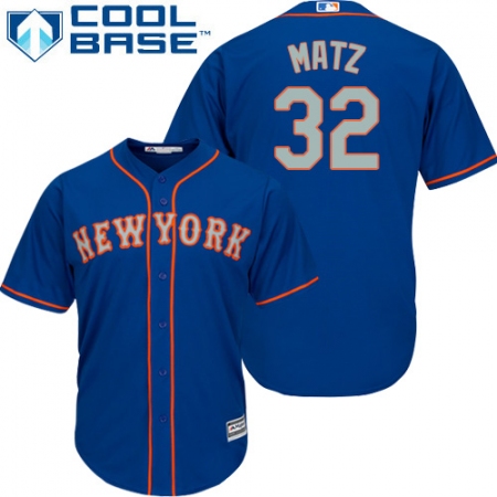 Men's Majestic New York Mets #32 Steven Matz Replica Royal Blue Alternate Road Cool Base MLB Jersey