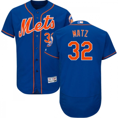 Men's Majestic New York Mets #32 Steven Matz Royal Blue Alternate Flex Base Authentic Collection MLB Jersey