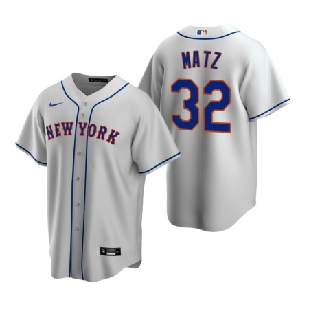 Men's Nike New York Mets #32 Steven Matz Gray Road Stitched Baseball Jersey