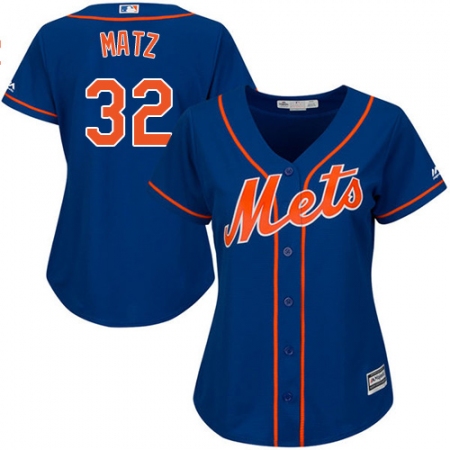 Women's Majestic New York Mets #32 Steven Matz Authentic Royal Blue Alternate Home Cool Base MLB Jersey