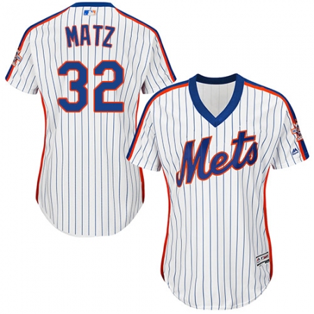 Women's Majestic New York Mets #32 Steven Matz Authentic White Alternate Cool Base MLB Jersey
