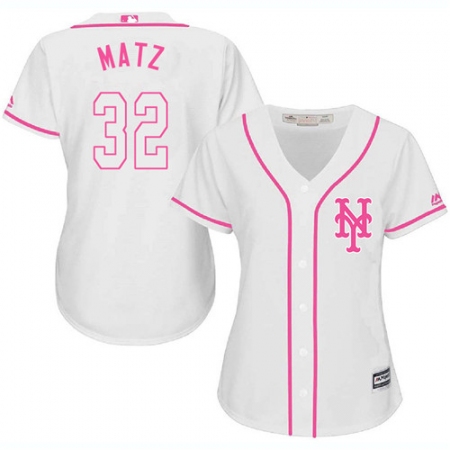 Women's Majestic New York Mets #32 Steven Matz Authentic White Fashion Cool Base MLB Jersey