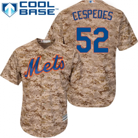 Men's Majestic New York Mets #52 Yoenis Cespedes Authentic Camo Alternate Cool Base MLB Jersey