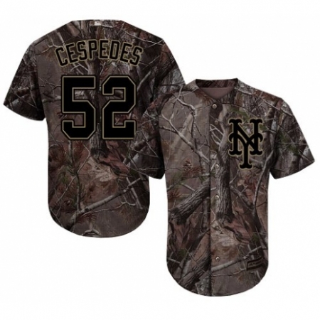Men's Majestic New York Mets #52 Yoenis Cespedes Authentic Camo Realtree Collection Flex Base MLB Jersey