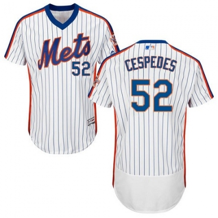 Men's Majestic New York Mets #52 Yoenis Cespedes White Alternate Flex Base Authentic Collection MLB Jersey