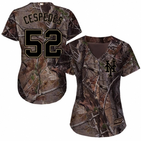 Women's Majestic New York Mets #52 Yoenis Cespedes Authentic Camo Realtree Collection Flex Base MLB Jersey
